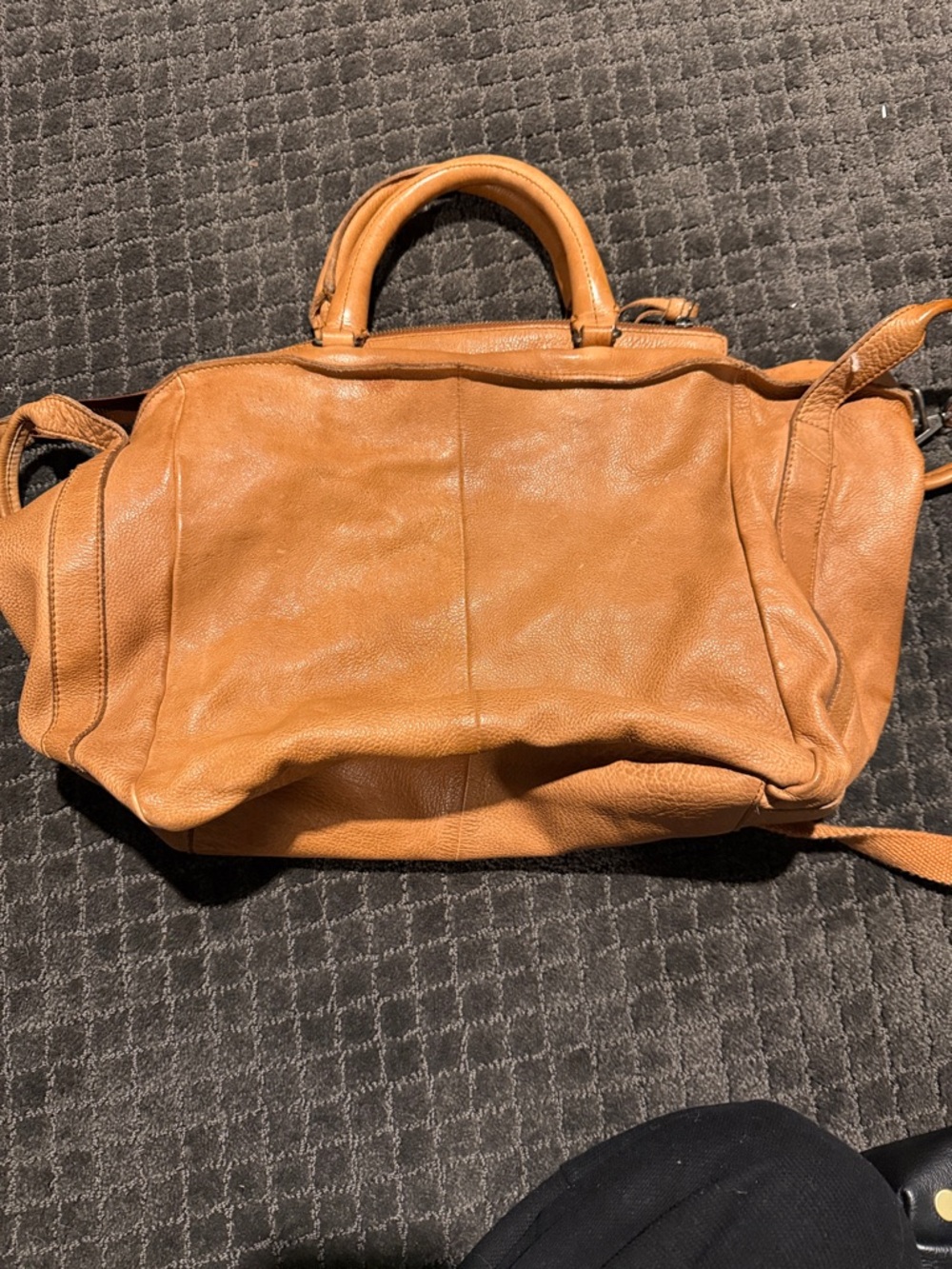 Free People Tan Leather Satchel Bag